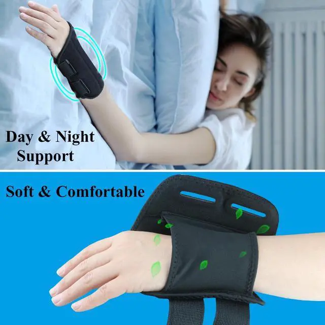 Alt view image 5 of 7 - Carpal Tunnel Wrist Brace, Adjustable Wrist Support Brace, Night Wrist Sleep Supports Splints Arm Stabilizer (Right Hand, S/M, Pink)