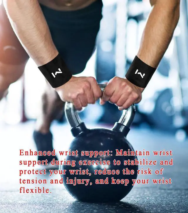 Alt view image 3 of 7 - 2 Pairs Wrist Compression Sleeve, Black White Elastic Wristbands, Soft Wrist Support Brace for Tendonitis, Arthritis, Sprains Pain Relief, Great for Fitness, Sports, Daily Use