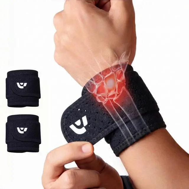 Main image of Wrist Braces Breathable Wrist Wraps, Adjustable Left & Right Wrist Support, Ideal for Weightlifting, Gym, Workouts