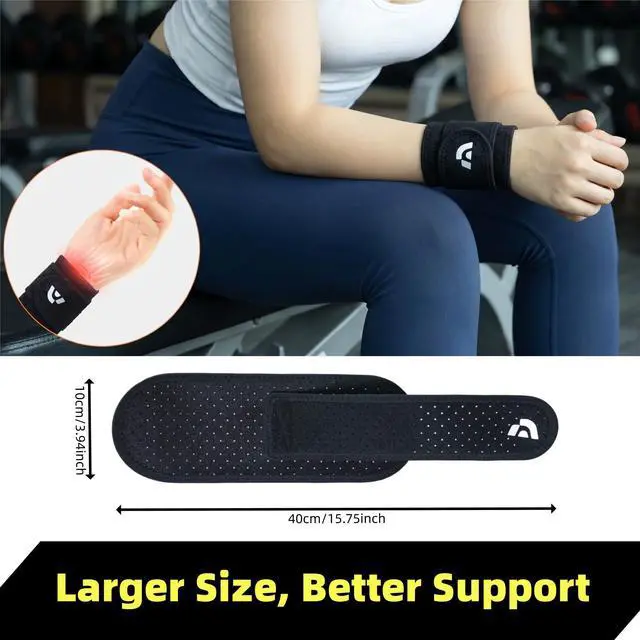 Alt view image 6 of 7 - Wrist Braces Breathable Wrist Wraps, Adjustable Left & Right Wrist Support, Ideal for Weightlifting, Gym, Workouts