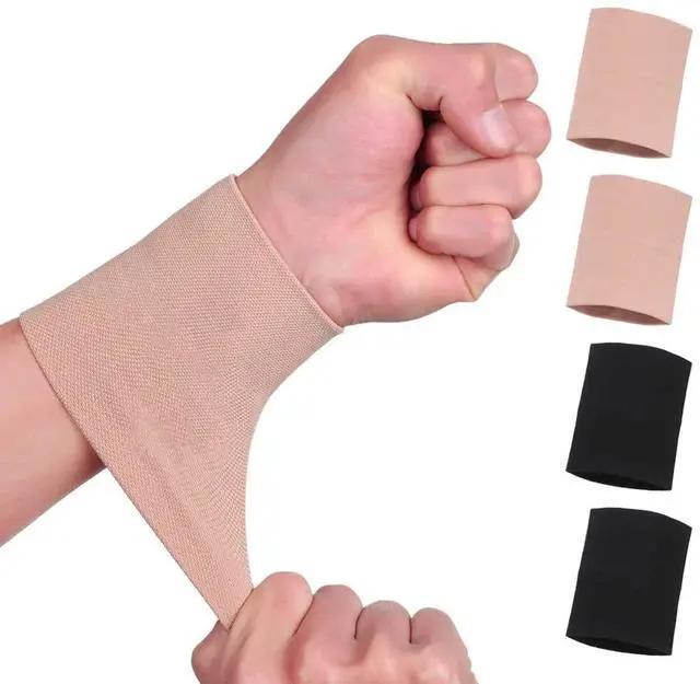Main image of Wrist Compression Sleeve (4PCS), Soft Wrist Support Brace Wrist Bands for Tendonitis, Arthritis, Sprains Pain Relief, Elastic Carpal Tunnel Wraps Protector for Fitness, Sport, Weightlifting, Typing