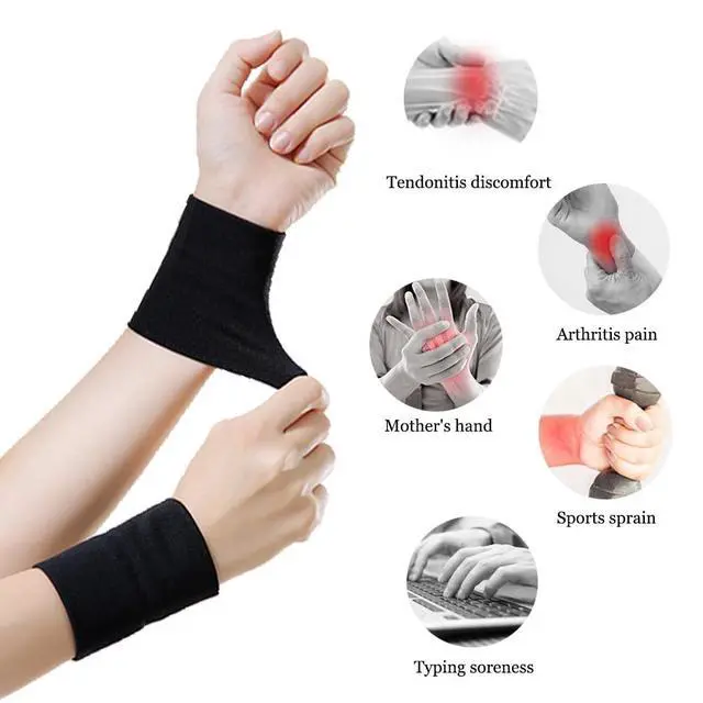 Alt view image 2 of 7 - Wrist Compression Sleeve (4PCS), Soft Wrist Support Brace Wrist Bands for Tendonitis, Arthritis, Sprains Pain Relief, Elastic Carpal Tunnel Wraps Protector for Fitness, Sport, Weightlifting, Typing