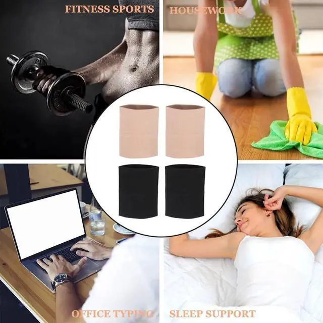 Alt view image 4 of 7 - Wrist Compression Sleeve (4PCS), Soft Wrist Support Brace Wrist Bands for Tendonitis, Arthritis, Sprains Pain Relief, Elastic Carpal Tunnel Wraps Protector for Fitness, Sport, Weightlifting, Typing
