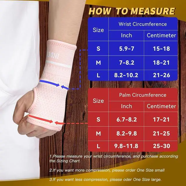 Alt view image 5 of 7 - Copper Wrist Compression Sleeve 1 Pair, Comfortable Hand Brace Support for Arthritis, Tendonitis, Sprains, Workout, Carpal Tunnel - Left & Right - Women and Men (Pink, M)
