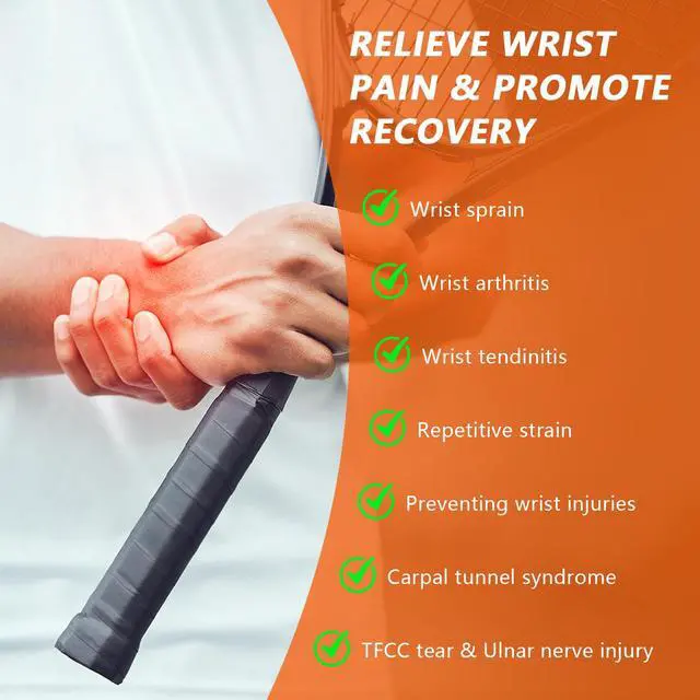 Alt view image 2 of 7 - 2PCS Ulnar Wrist Brace for Right & Left Hand, Ultra-Thin Elastic Wrist Wrap Compression for TFCC Tear and Repetitive Wrist Use Injury, Wrist Support for Carpal Tunnel, Tendonitis, Pain Relief (Black)