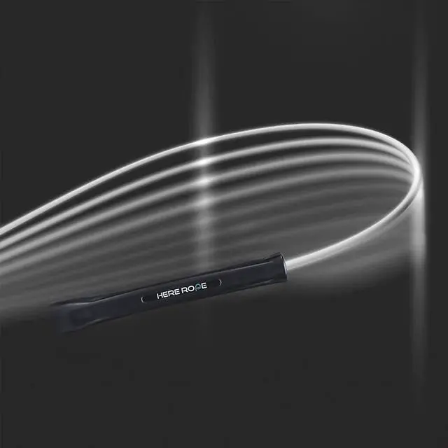 Alt view image 6 of 7 - Adjustable Jump Rope 5mm PVC Skipping Rope with Unbreakable Handles, Non-Kinking, Includes 1 Spare Rope for Indoor & Outdoor Fitness Training for Men, Women & Kids (Black-White)