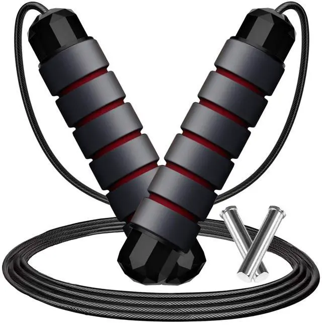 Main image of Adjustable Weighted Jump Rope, 9ft Long Tangle-Free Rapid Speed Jumprope for Exercise Calisthenics Fitness Jumping Skipping Double Dutch Boxing Crossfit, Workout Stuff for Women Men Kids Adult