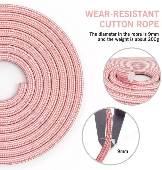 Alt view image 2 of 6 - Jump Rope Cotton Adjustable Skipping Weighted jumprope for WomenAdult and Children Athletic Fitness Exercise Jumping Rope