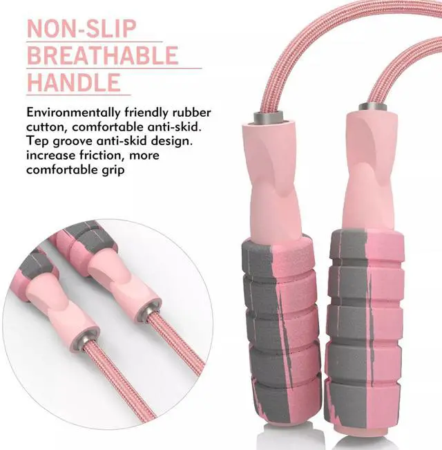 Alt view image 5 of 6 - Jump Rope Cotton Adjustable Skipping Weighted jumprope for WomenAdult and Children Athletic Fitness Exercise Jumping Rope