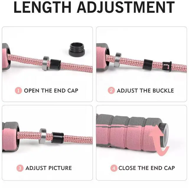 Alt view image 6 of 6 - Jump Rope Cotton Adjustable Skipping Weighted jumprope for WomenAdult and Children Athletic Fitness Exercise Jumping Rope