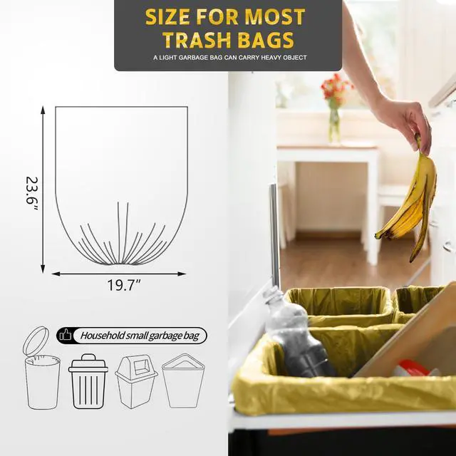 Alt view image 5 of 6 - 4-6 Gallon Gold Small Trash Bags 4 Gallon up to 6 Gallon Strong Garbage Bags Strong Disposable, Unscented Leak-proof Trash Bags for Cars Boat Office Bathroom Bedroom Kitchen Waste Basket Liner