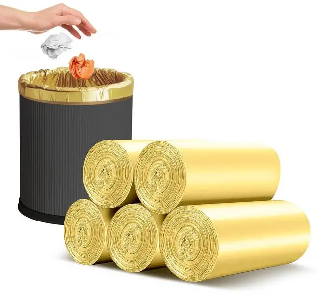 Main image of 4-6 Gallon Gold Small Trash Bags 4 Gallon up to 6 Gallon Strong Garbage Bags Strong Disposable, Unscented Leak-proof Trash Bags for Cars Boat Office Bathroom Bedroom Kitchen Waste Basket Liner