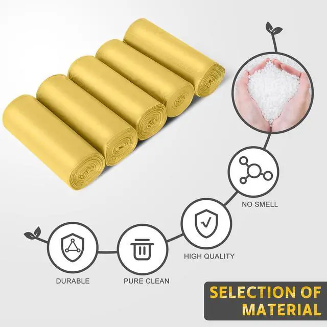 Alt view image 4 of 6 - 4-6 Gallon Gold Small Trash Bags 4 Gallon up to 6 Gallon Strong Garbage Bags Strong Disposable, Unscented Leak-proof Trash Bags for Cars Boat Office Bathroom Bedroom Kitchen Waste Basket Liner