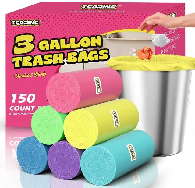 Main image of Small 3 Gallon Trash Bags Unscented, 0.78 Mil, Colored, 150 Count