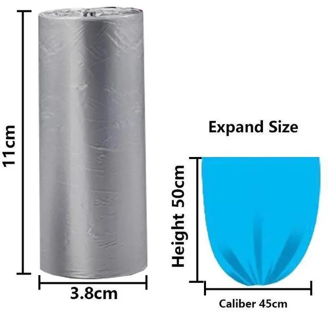 Alt view image 3 of 5 - 5 Rolls Small Trash Garbage Bags, 4 Gallon Strong Thin Material Disposable Kitchen Garbage Bags, Durable Plastic Trash Bags for Office Home Bedroom Garden Waste Bin, 100 Counts (Silver)