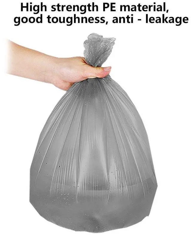 Alt view image 4 of 5 - 5 Rolls Small Trash Garbage Bags, 4 Gallon Strong Thin Material Disposable Kitchen Garbage Bags, Durable Plastic Trash Bags for Office Home Bedroom Garden Waste Bin, 100 Counts (Silver)