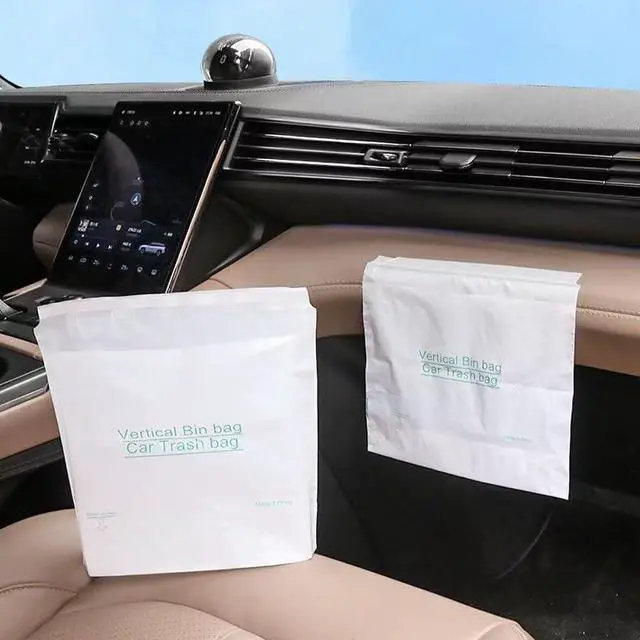 Main image of EWUVP 50pcs Car Trash Bags Easy Stick-On Disposable Portable Car Garbage Bags, Self Adhesive Cleaning Bags for Cars, Portable Car Trash Bin for Cars, Bedrooms, Bathrooms, Offices, Kitchens