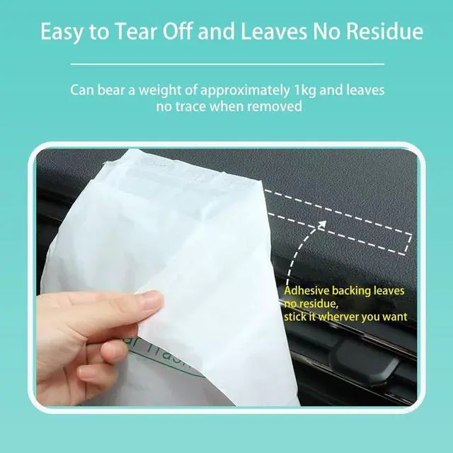 Alt view image 4 of 7 - EWUVP 50pcs Car Trash Bags Easy Stick-On Disposable Portable Car Garbage Bags, Self Adhesive Cleaning Bags for Cars, Portable Car Trash Bin for Cars, Bedrooms, Bathrooms, Offices, Kitchens