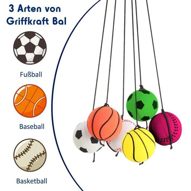 Alt view image 4 of 7 - 6 Pcs Wrist Return Ball on a String 1.85 Inch Rebound Sport Balls with Elastic Strap Soccer Basketball Baseball Practice Party Favors Wrist Exercise and Fun Play for Kids Adults