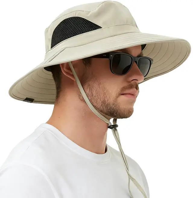 Main image of Unisex Sun Hat, Waterproof Wide Brim Bucket Hat Packable Boonie Hat for Fishing Hiking Gardening Safari Beach