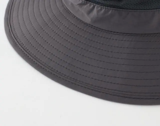 Alt view image 5 of 7 - Outdoor UPF50+ Mesh Sun Hat Wide Brim Fishing Hat with Neck Flap (Dark Gray)