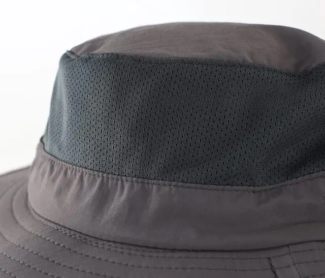 Alt view image 7 of 7 - Outdoor UPF50+ Mesh Sun Hat Wide Brim Fishing Hat with Neck Flap (Dark Gray)
