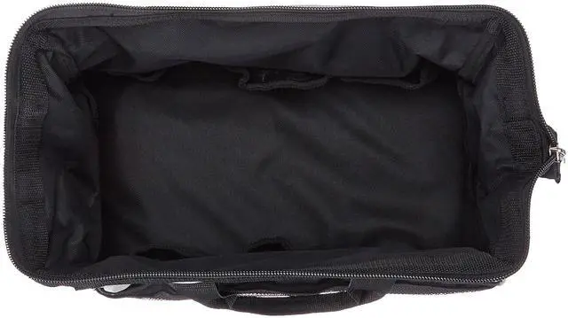 Alt view image 3 of 7 - Durable Wear-Resistant Tool Storage Bag with Adjustable Shoulder Strap, Portable Tool Organizer, 16 in, Black & Grey