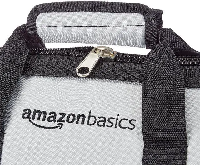 Alt view image 5 of 7 - Durable Wear-Resistant Tool Storage Bag with Adjustable Shoulder Strap, Portable Tool Organizer, 16 in, Black & Grey