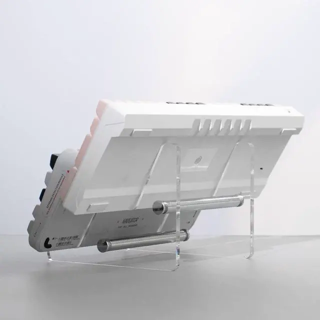 Alt view image 6 of 7 - Keyboard Display Stand, Keyboard Storage Stand, Keyboard Holder, White Transparent Acrylic Stand for Two Mechanical Keyboard