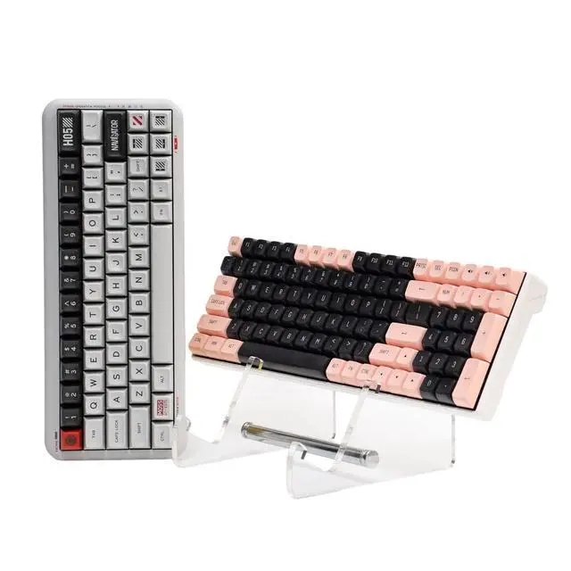 Alt view image 4 of 7 - Keyboard Display Stand, Keyboard Storage Stand, Keyboard Holder, White Transparent Acrylic Stand for Two Mechanical Keyboard
