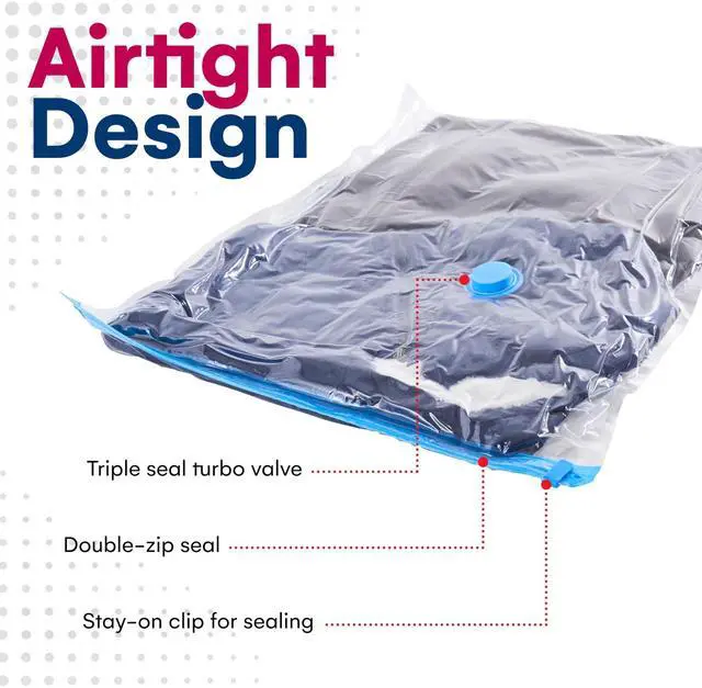 Alt view image 4 of 7 - 12 Pack Variety Vacuum Storage Bags for Comforters, Blankets & Clothes Vacuum Sealed Compression Bags with Hand Pump Space Saver Storage Bags for Bedding, Moving, Travel & Organization (6S & 6L)