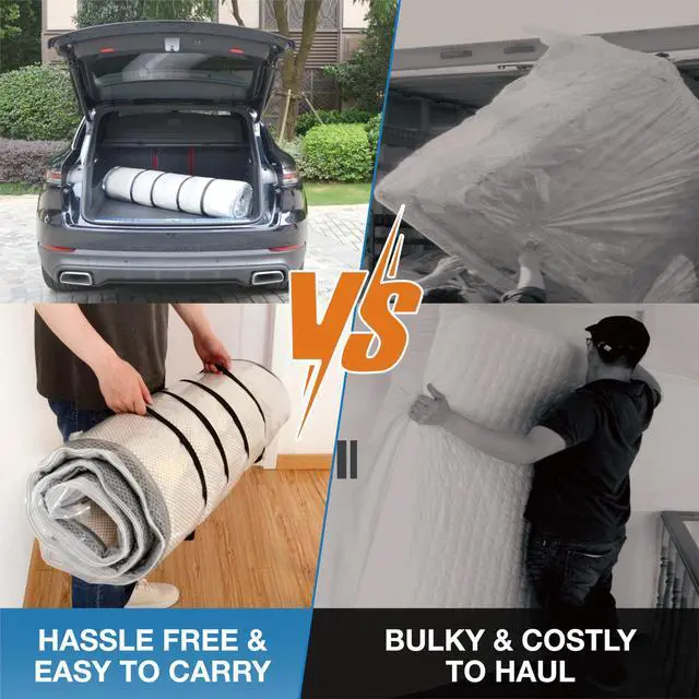 Alt view image 3 of 7 - Foam Mattress Vacuum Bag with 4 Adjustable Packing Straps for Moving, Storage, Shipping, Vacuum Seal Mattress Bag with Packaging Straps (Queen/Full/Full-XL)