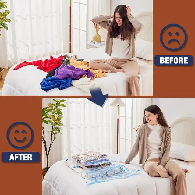 Alt view image 5 of 7 - Vacuum Storage Bags, 12 Jumbo Vacuum Seal Bags for Clothing, Space Bags for Clothes, Comforters, Blankets, Bedding (12J)
