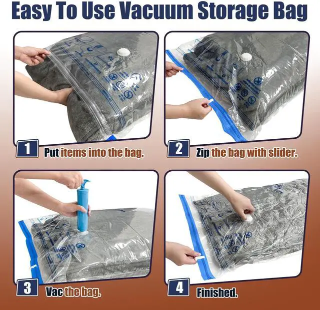 Alt view image 4 of 7 - Vacuum Storage Bags, 12 Jumbo Vacuum Seal Bags for Clothing, Space Bags for Clothes, Comforters, Blankets, Bedding (12J)