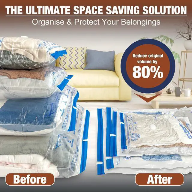 Alt view image 6 of 7 - Vacuum Storage Bags, 12 Jumbo Vacuum Seal Bags for Clothing, Space Bags for Clothes, Comforters, Blankets, Bedding (12J)