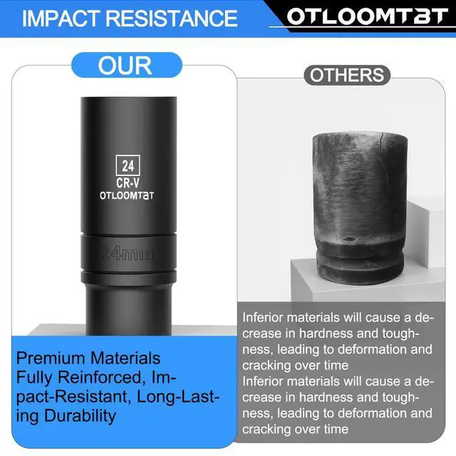 Alt view image 6 of 7 - 14-Piece 1/2-Inch Super-Rugged and Durable Impact Socket Set, Well-Made Industrial Grade Thicker Metric Deep Sockets & Socket Sets with Drill Socket Adapter 1/2 Drive, exceed than ANSI