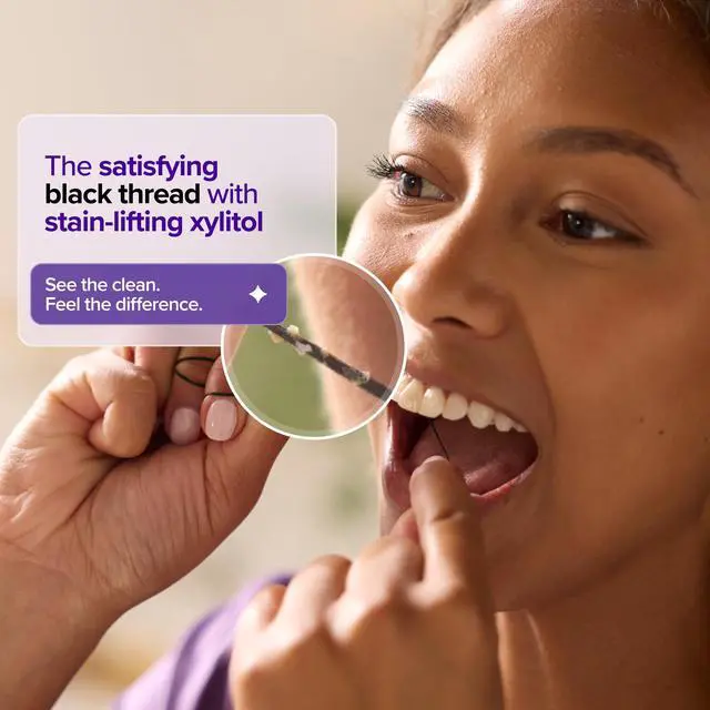 Alt view image 2 of 7 - Expanding Dental Floss Refills (32 Yards/3 Pack) | Mint Eucalyptus Aroma Bobbins | Woven Tooth Floss | Stain-Absorbing | Vegan | Paraben, BPA & Cruelty-Free | Smart Expanding Floss Refills