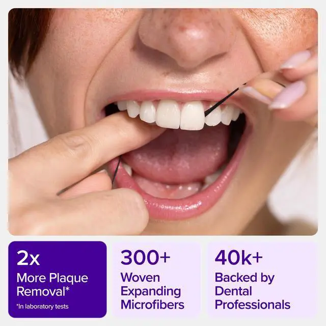 Alt view image 4 of 7 - Expanding Dental Floss Refills (32 Yards/3 Pack) | Mint Eucalyptus Aroma Bobbins | Woven Tooth Floss | Stain-Absorbing | Vegan | Paraben, BPA & Cruelty-Free | Smart Expanding Floss Refills