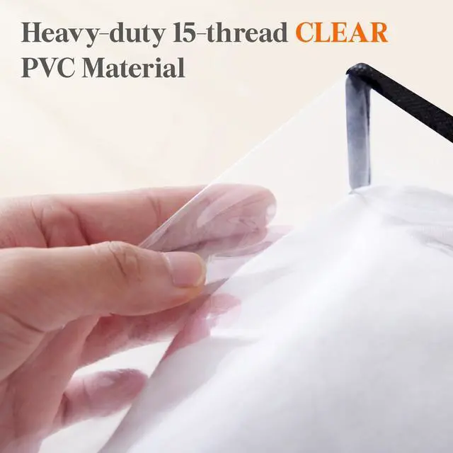 Alt view image 2 of 7 - 4 Pack Clear Clothes Storage Bags, 40L Plastic Blanket Storage Bag, Vinyl Foldable Moving Bags with Zipper, Closet Organizers and Storage Containers for Bedding, Duvet, Comforter
