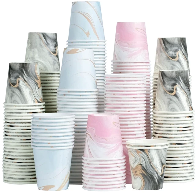 Main image of 600 Pack 3oz Bathroom Paper Cups, Disposable Mouthwash Cups(Marble) | Small Dixie Cups,Food-grade,Leak-Proof,BPA-Free,3 Color Options for Travel,Party,Home and Birthday,Hot,Cold Beverage