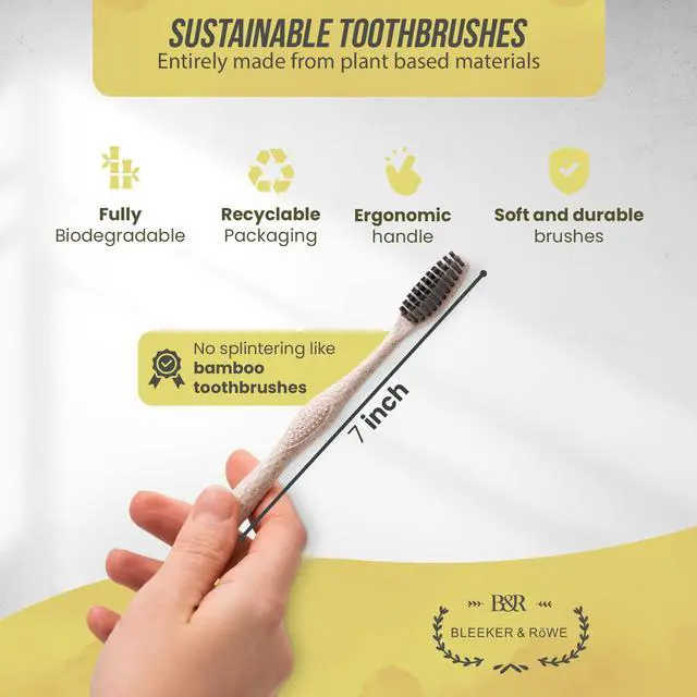 Alt view image 2 of 7 - Biodegradable Eco-Friendly Toothbrushes - Individually Sealed - BPA Free Soft Bristles - Sustainable - Recycled Packaging (Pack of 10)