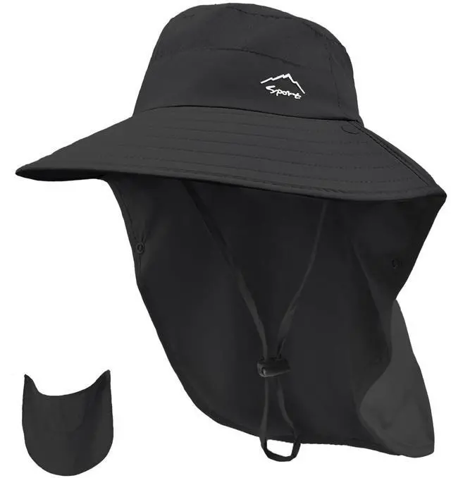Main image of Sun Hat for Men Women with Neck Flap,Wide Brim UPF50+ Fishing Hat with Detachable Face Cover Outdoor Sun Protection Hat