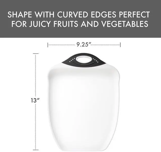 Alt view image 3 of 5 - Chop & Scoop Cutting Board, 9.5 by 13 inches, White with Black Handle