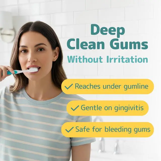 Alt view image 3 of 6 - Extra Soft Toothbrushes (Regular Size Head), Periodontist Design Tapered Bristles for Sensitive Teeth & Receding Gums (5 Pack, Colors May Vary)