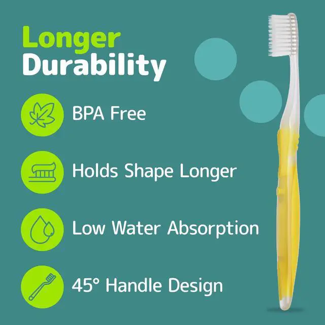 Alt view image 4 of 6 - Extra Soft Toothbrushes (Regular Size Head), Periodontist Design Tapered Bristles for Sensitive Teeth & Receding Gums (5 Pack, Colors May Vary)