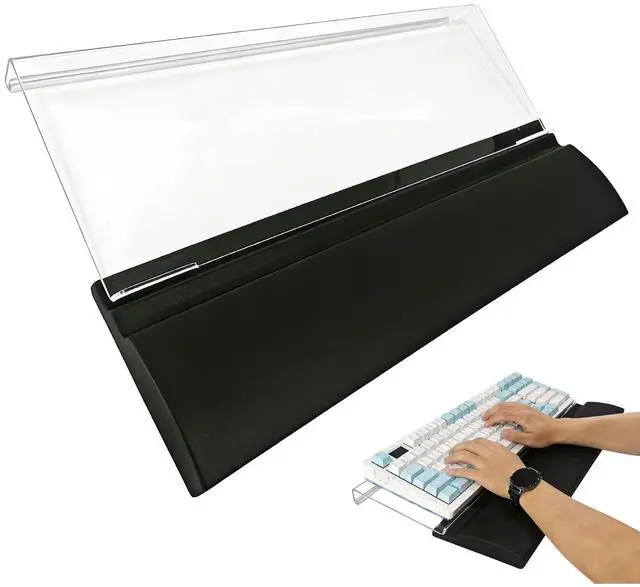 Main image of Acrylic Keyboard Stand w/Silicone Wrist Rest 4-Level Height Adjustment, Ergonomic Holder 16.9 x 5.7 inches Computer Keyboard Riser for Easy Typing Office, Gaming, and Home Desks Clear