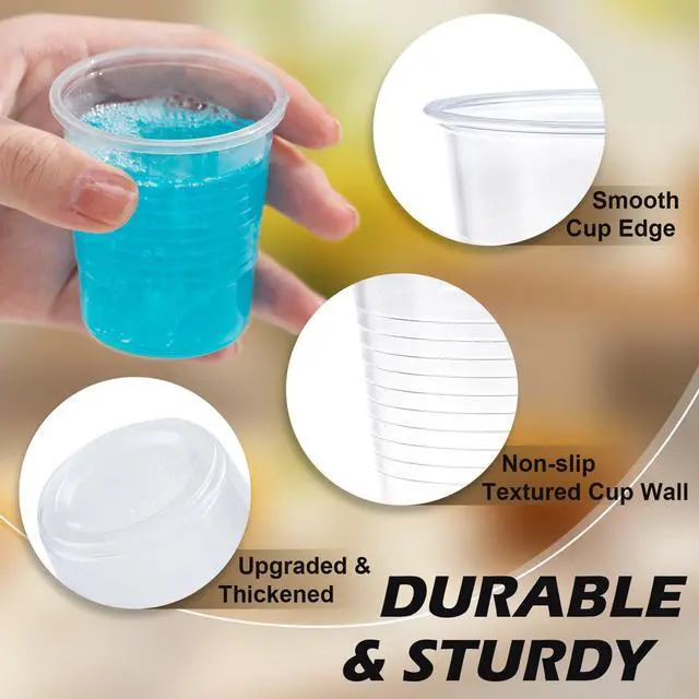 Alt view image 3 of 7 - 600 Pack 5 oz Plastic Cups, Bathroom Cups Disposable 5 oz, 5 Ounce Clear Mouthwash Cup for Picnic, Travel, Halloween, Christmas