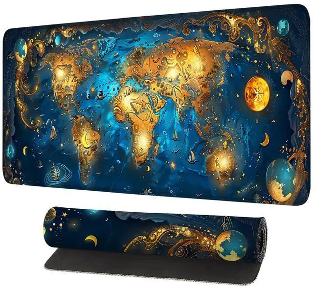 Main image of Mouse Pad Gaming Mousepad 35.4 x 15.7in Large Mouse Pad for Keyboard and Mouse with Anti-Slip Rubber Base, Keyboard Pad XL Mouse Mat for Home and Office,World Map