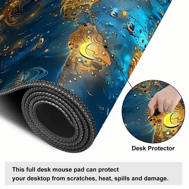 Alt view image 3 of 7 - Mouse Pad Gaming Mousepad 35.4 x 15.7in Large Mouse Pad for Keyboard and Mouse with Anti-Slip Rubber Base, Keyboard Pad XL Mouse Mat for Home and Office,World Map