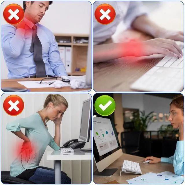 Alt view image 7 of 7 - 4 Pack Acrylic Computer Keyboard Stand, Clear Tilted Ergonomic Keyboard Tray Riser Holder for Office Desk, Home Use